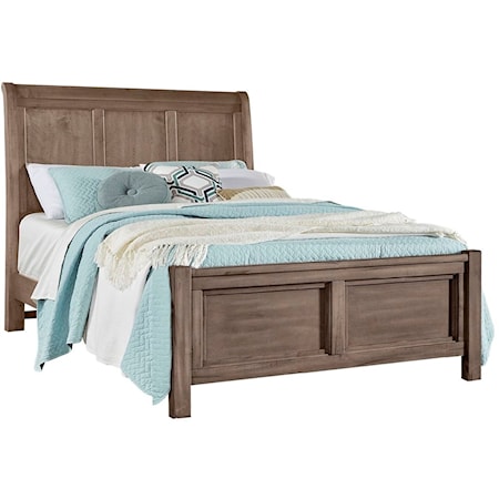 Queen Sleigh Bed With Panel Footboard
